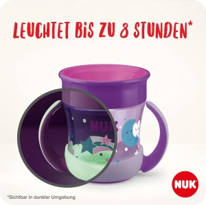 Cupa de invatare NUK Mini Magic Night, 160 ml, roz, 360 anti-scurgere - Img 4