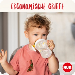 Cupa pentru invatare NUK Trainer Cup, 230 ml, roz Pinguin, cu manere ergonomice - Img 3