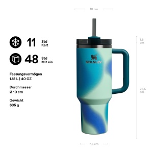 Cupa termoizolanta Stanley 1913 Quencher H2.0, 1.2L, culoare Coastal Teal Motion - Img 2