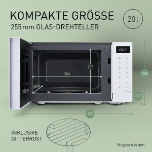 Cuptor cu microunde cu grill Panasonic NN-GT21QWEPG, 20L, 800W, alb - Img 3