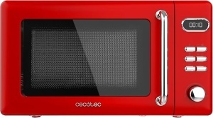 Cuptor cu microunde digital Cecotec Proclean 5110 Retro, 20L, 700W, cu 5 niveluri și grill - cronometru de 60 de minute - 8 programe și mod de dezghețare - roșu vintage - Img 1