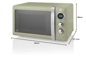 Cuptor cu microunde digital Swan SM22030GNEU, 20L, 800W, Verde, Design retro - Img 9