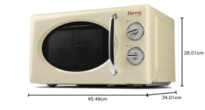 Cuptor cu microunde Girmi FM21 20L 700W Grill Design Vintage Crem - Img 8