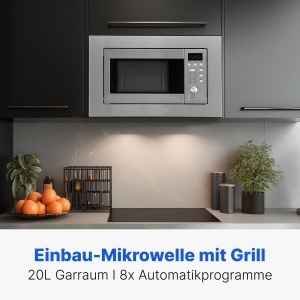 Cuptor cu microunde incorporabil Bomann MWG 2215 EB, 20L, 800W, inox - Img 3