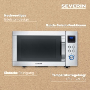 Cuptor cu microunde multifunctional SEVERIN Crispy Wave MW 7982 4-in-1 25L ArgintiuInox - Img 2