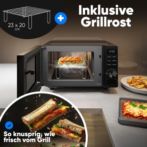 Cuptor cu microunde ProfiCook PC MWG 1278 20L Negru Grill 1150W - Img 4