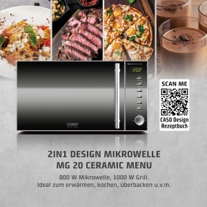 Cuptor cu microunde si grill CASO MG20 Ceramic 20L 800W 14 programe automate - Img 2