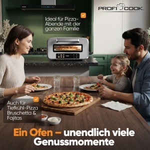 Cuptor de Pizza ProfiCook PC PO 1323, 400C, cu Pizzastein, 2100W - Img 7