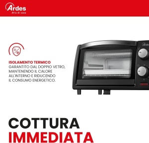 Cuptor electric ARDES AR6211B, 10L, 800W, cu termostat si timer - Img 3