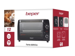 Cuptor electric BEPER 90.882, 1050 W, 12 L, elemente de incalzire din cuart, maner din otel termoizolat, negru - Img 7
