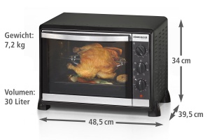Cuptor electric Rommelsbacher BG 1550, 30 litri, 1550 W, negru - Img 3