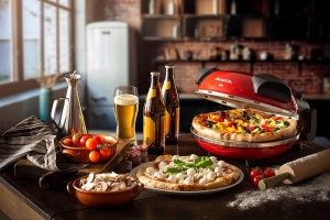Cuptor pentru pizza Ariete 909, 1200W, 400C, cu placa rezistenta la foc, rosu - Img 4