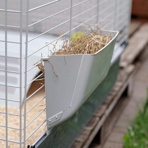 Cusca pentru rozatoare FERPLAST Rabbit 100 pentru iepuri cobai porcusori de Guineea din metal inclusiv accesorii iesle sticla de baut casa bol 95x57xh - Img 6