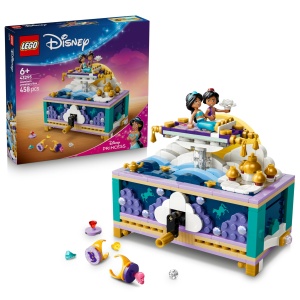 Cutie de bijuterii LEGO Disney Princess Jasmin - Set cu 2 papusi, 458 piese