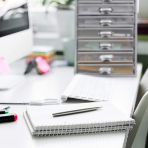 Cutie de birou Relaxdays cu 10 sertare, organizator pentru documente A4, argintie - Img 6
