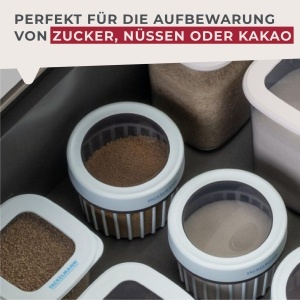 Cutie de depozitare Fackelmann 500ml Transparenta Design Rilat Capac Albastru - Img 6