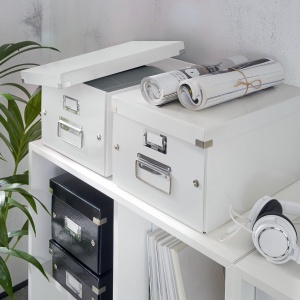 Cutie de depozitare Leitz Click Store 16L, alba, metal grile, A4 - Img 3