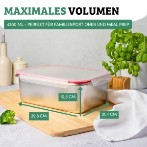 Cutie de Pachetare Westmark Frischhaltedose, 4200 ml, Inox 188, Spalare in Masina - Img 3