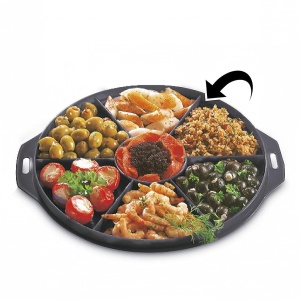 Cutie de transport tort Xavax rotunda cu capac Recipient pentru tort 31,5 cm diametru, inaltime interioara 8 cm, cutie pentru tort cu ajutor de impartire a pieselor, farfurie pentru tort antracit, transparent - Img 6