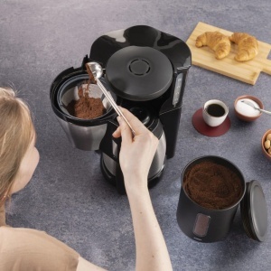 Cutie depozitare cafea Xavax 1300 g boabe 1500 g cafea macinata negru mat - Img 6