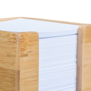 Cutie pentru Notite Relaxdays din Bambus, 900 Foi, 10.5x10.5x10.5 cm, Bej - Img 4