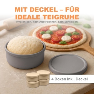Cutie pentru Pizzaballs Relaxdays, Set de 4, Silikon, Capacitate 350 g, Gri - Img 3