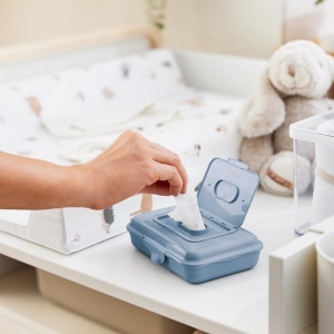 Cutie pentru servetele umede Rotho Babydesign 1,25 L, albastra, reutilizabila - Img 5