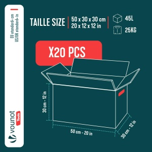 Cutii de Mutare VOUNOT 20 buc, FSC, 45L, 25 kg, 50x30x30 cm - Img 3