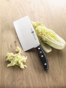 Cutit de bucatar chinezesc ZWILLING Twin Pollux, lungime lama: 18,5 cm, lama mare cu lama, maner din otel inoxidabil special/plastic cu design nit, negru - Img 4