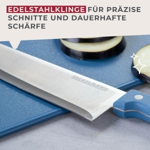 Cutit de Bucatarie Fackelmann 20 cm, Inox, Grip Ergonomic, Culoare Albastra - Img 6