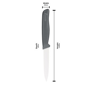 Cutit de bucatarie Zyliss 10 cm, lama zimtata din inox, maner ergonomic din paie de grau - Img 3