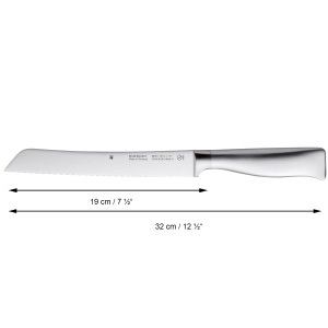 Cutit de paine WMF Grand Gourmet cu margine zimtata 32 cm, fabricat in Germania, cutit de paine, cutit forjat, taietura de performanta, lama din otel, lama 19 cm - Img 2