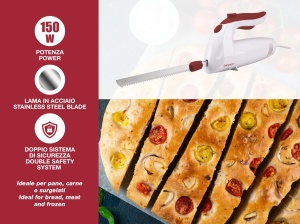 Cutit electric Beper BP.790, 150W, lame inox autoascutibile, albrosu - Img 2