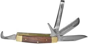Cutit pentru calarie Kerbl cu maner lemnos, 10 cm, set 5 cutite