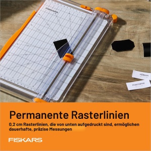 Cutter de hartie Fiskars SureCut Deluxe 30,5 cm, design ergonomic, taiere precisa - Img 6