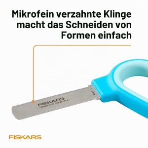 Cutter pentru copii Fiskars, cutter carton, maner ergonomic, protectie siguranta - Img 4
