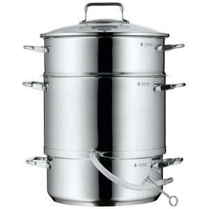 Dampfentsafter WMF 7l din Cromargan cu capac din sticla, 25 cm