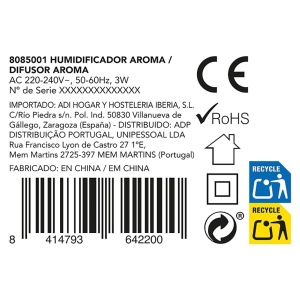 DCook Umidificator Aroma, 7 Culori, Polipropilena, Alb, Estandar - Img 6