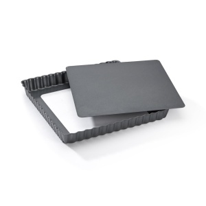 De Buyer 4709.23 Tava pentru tarta, patrata, placa de baza detasabila, 23 cm, gri - Img 4