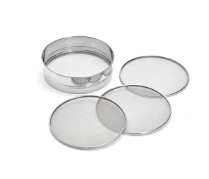 de Buyer - Sita din otel inoxidabil cu 4 insertii interschimbabile (diametru 3mm/ 2mm/ 1mm/ 0.5mm) - 4605.21, argintiu - Img 1