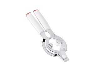 Deschizator de capace Leifheit seria ComfortLine, pentru borcane sau sticle, deschizator de sticle cu maner ergonomic din plastic, inclusiv deschizator de sticle usor de utilizat, deschizator de sticla, alb