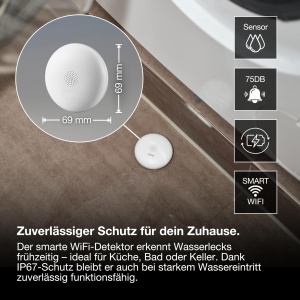 Detector de apa OSRAM SMART WiFi, IP65, alb, 69 mm - Img 2