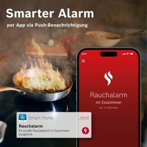 Detector de fum inteligent Bosch Smart Home Rauchmelder II, baterie schimbabila, notificari prin aplicatie - Img 3