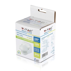 Detector de miscare infrarosu V-TAC 1354, 180, alb, IP44 - Img 2
