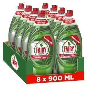 Detergent de vase Fairy Original, 8x900 ml, ultra concentrat, putere de curatare ridicata