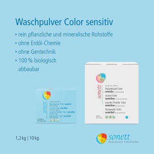 Detergent pentru rufe Sonett Color sensitiv, 1.2 kg, bio, fara parfum - Img 4