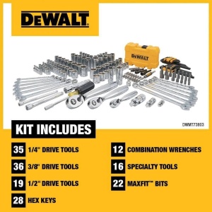 DEWALT DWMT73803 Set de chei tubulare 143812DR 168 bucati PTA negru marime unica - Img 4