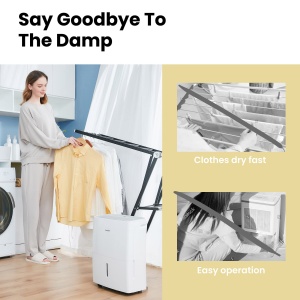 Dezumidificator Comfee 20L24hDimensiunea camerei aprox 100m340m2Compatibil cu APPModu inteligentCronometru 24HRezervor de apa 3LAnti-umiditateMucegaiM - Img 5