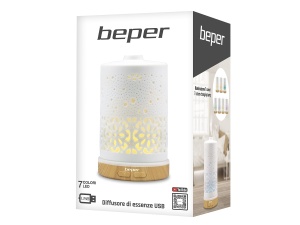 Difuzor aromaterapie Beper 70.404, ultrasunete, LED 7 culori, 100 ml, alb - Img 7