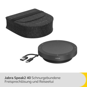 Difuzor portabil Jabra Speak2 40 4 microfoane USB-C si USB-A certificat Microsoft Teams Gri inchis - Img 2